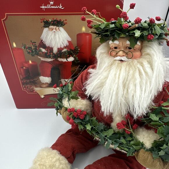 Hallmark Christmas Santa Pere Noel Plush Figure Decoration Shelf Sitter 15" - Picture 5 of 8